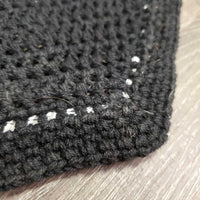 Crochet Fly Veil Ear Bonnet, 1x piping *xc/like new
