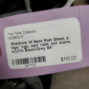 Hi Neck Rain Sheet, 2 legs *vgc, wpf, rubs, mnr stains, scuffs