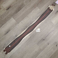 Nylon Web Neoprene Sheepskin Girth, 1x els *gc, hairy, clumpy, mnr dirt, thin edges, rubs, rust
