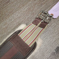 Nylon Web Neoprene Sheepskin Girth, 1x els *gc, hairy, clumpy, mnr dirt, thin edges, rubs, rust
