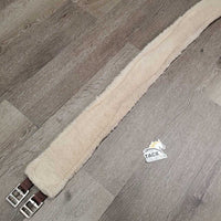 Nylon Web Neoprene Sheepskin Girth, 1x els *gc, hairy, clumpy, mnr dirt, thin edges, rubs, rust
