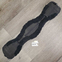 Cotton Quilt Sheepskin - Wool Dressage - Short Girth, velcro buckle cover *gc, hairy, clumpy, clean, faded, rubs, older?
