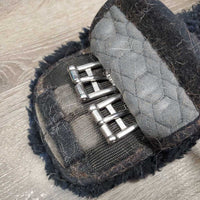 Cotton Quilt Sheepskin - Wool Dressage - Short Girth, velcro buckle cover *gc, hairy, clumpy, clean, faded, rubs, older?
