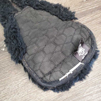 Cotton Quilt Sheepskin - Wool Dressage - Short Girth, velcro buckle cover *gc, hairy, clumpy, clean, faded, rubs, older?
