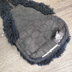 Cotton Quilt Sheepskin - Wool Dressage - Short Girth, velcro buckle cover *gc, hairy, clumpy, clean, faded, rubs, older?
