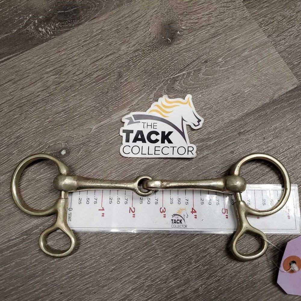 Thin Baucher Bit, sliding cheeks *gc, clean, older, cracked end, scratches, chewed/rough, mnr stains