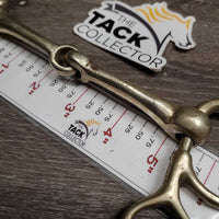 Thin Baucher Bit, sliding cheeks *gc, clean, older, cracked end, scratches, chewed/rough, mnr stains
