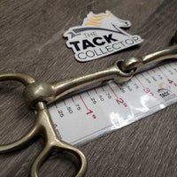 Thin Baucher Bit, sliding cheeks *gc, clean, older, cracked end, scratches, chewed/rough, mnr stains