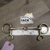 Thin Baucher Bit, sliding cheeks *gc, clean, older, cracked end, scratches, chewed/rough, mnr stains
