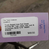 Sweet Iron Full Cheek Snaffle Bit *vgc, clean, mnr rust & scratches
