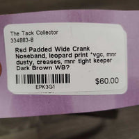 Rsd Padded Wide Crank Noseband, leopard print *vgc, mnr dusty, creases, mnr tight keeper