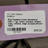 Rsd Padded Crank Noseband ONLY *gc, clean, creases, xholes, rubs, residue, edge scrapes
