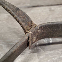 Flat Leather Noseband ONLY *fair, older, cracks, loose stitching, repaired