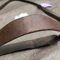 Flat Leather Noseband ONLY *fair, older, cracks, loose stitching, repaired