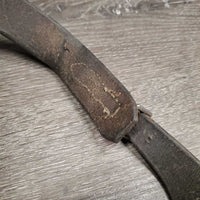 Flat Leather Noseband ONLY *fair, older, cracks, loose stitching, repaired