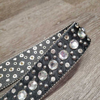 Hairy Belt Western Bling Belt, Tooled Bling Buckle *xc/like new
