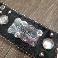 Hairy Belt Western Bling Belt, Tooled Bling Buckle *xc/like new