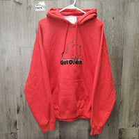 Hvy Sweatshirt Hoodie "Get Over It" *vgc/gc, rubs, pills, cuff stains