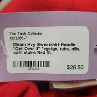 Hvy Sweatshirt Hoodie "Get Over It" *vgc/gc, rubs, pills, cuff stains