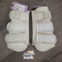 Pr Closed Front Boot, velcro *vgc, clean, stains, rubs, hairy, scrapes, dingy, discolored