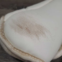 Pr Closed Front Boot, velcro *vgc, clean, stains, rubs, hairy, scrapes, dingy, discolored