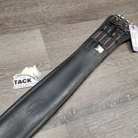 Padded Leather Dressage Girth, 1x Els *gc, stiff, hairy seams, clean & dirty/film

