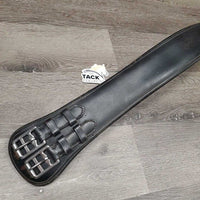 Padded Leather Dressage Girth, 1x Els *gc, stiff, hairy seams, clean & dirty/film
