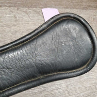 Padded Leather Dressage Girth, 1x Els *gc, stiff, hairy seams, clean & dirty/film
