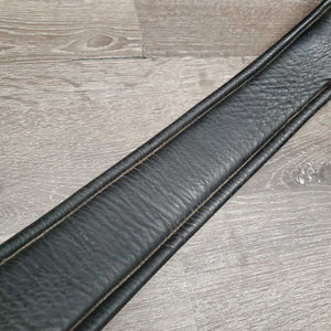 Padded Leather Dressage Girth, 1x Els *gc, stiff, hairy seams, clean & dirty/film