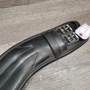 Anatomical Thick Padded Leather Dressage Girth, D Ring *gc, clean, dirty & hairy seams