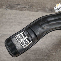 Anatomical Thick Padded Leather Dressage Girth, D Ring *gc, clean, dirty & hairy seams
