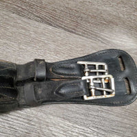 Padded Dressage Girth, 2x Els, Add On D Ring *gc, dirty, hair, stretched elastics, scraped edges, rust
