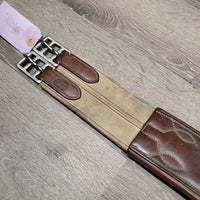 Thick Padded Girth, 2x Els *gc, dirt, stiff & discolored spots, rubs, scratches, scrapes, stains, older
