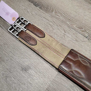 Thick Padded Girth, 2x Els *gc, dirt, stiff & discolored spots, rubs, scratches, scrapes, stains, older