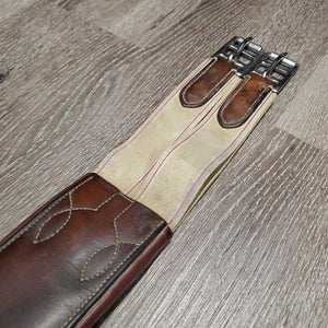 Thick Padded Girth, 2x Els *gc, dirt, stiff & discolored spots, rubs, scratches, scrapes, stains, older
