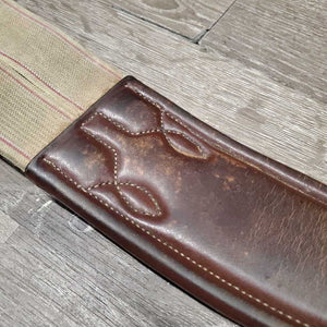 Thick Padded Girth, 2x Els *gc, dirt, stiff & discolored spots, rubs, scratches, scrapes, stains, older