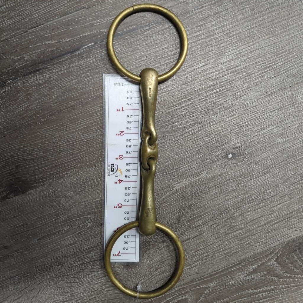 Hvy Med French Link Loose Ring, Center Lozenge Snaffle Bit *gc, stains, scratches, clean, residue, older, chews