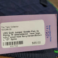 Quilt Jumper Saddle Pad, 2x Piping, 'R' embroidered *new tags, hairy, small hole
