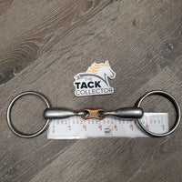 Thick Hvy French Link Loose Ring Bit, Flat Copper Bar *gc, clean, stains, film, residue, scratches

