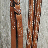 Rsd/FS Narrow Monocrown Hunter Bridle, Buckles, Rsd/FS Braided Reins *gc, clean & dirty, NO Flash, scrapes Reins: like new & mnr stains
