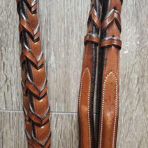 Rsd/FS Narrow Monocrown Hunter Bridle, Buckles, Rsd/FS Braided Reins *gc, clean & dirty, NO Flash, scrapes Reins: like new & mnr stains
