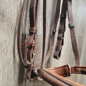Rsd/FS Narrow Monocrown Hunter Bridle, Buckles, Rsd/FS Braided Reins *gc, clean & dirty, NO Flash, scrapes Reins: like new & mnr stains