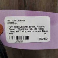Rsd Leather Bridle, Padded Crown, B5uckles *xc, NO Flash, clean, stiff, dry, mnr creases