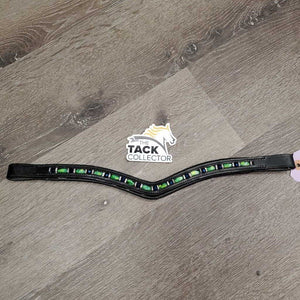 'V' Wide Padded Flat Leather Bling Browband *like new