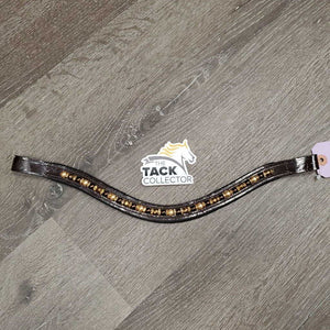 'U' Padded Leather Beaded - Bling Browband *xc/like new, clean, mnr film, chips?chews