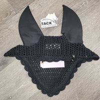 Crochet Ear Bonnet Fly Veil, bling, piping, charm *xc, clean, mnr hair, older
