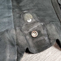 Leather Half Chaps, Back Zipper, Punched Top *vgc/gc, chipped snaps, mnr dirt, rubs, creases & stretched elastic
