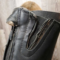 Field Boots, zips *fair, repaired, clean, v.torn, dry, stiff & cracks, faded, holey edges, rubs, scuffs

