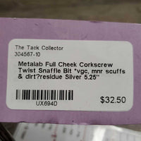 Full Cheek Corkscrew Twist Snaffle Bit *vgc, mnr scuffs & dirt?residue
