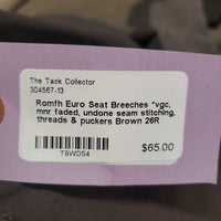 Euro Seat Breeches *vgc, mnr faded, undone seam stitching, threads & puckers